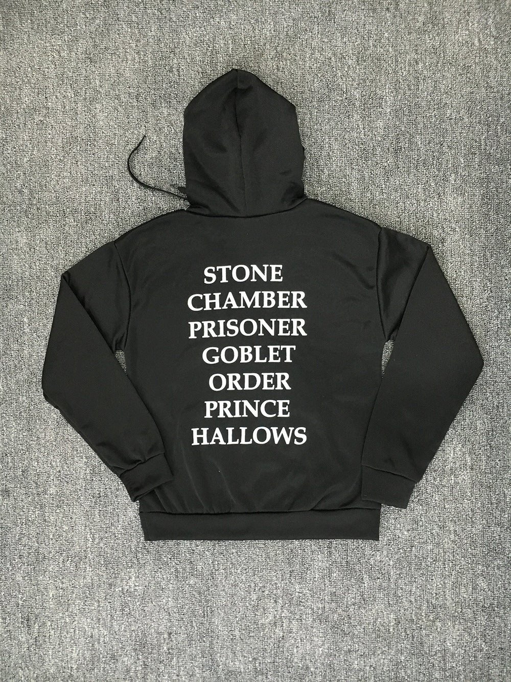 Cartoon Eyes Pattern Letter Print Hooded Long-sleeved Sweater