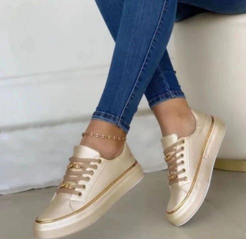 Chain Flats Shoes Thick Bottom Loafers For Walking Sports Shoes For WomenShop Right ApparelGoldShop Right Apparel