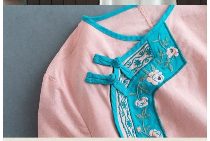 Chinese Style Embroidered Literary Retro Linen Blouse For Women