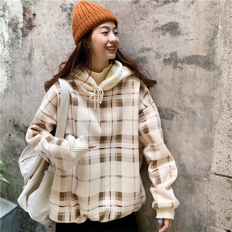 Fake Two Piece Blouse Women Plus Velvet Sweater Pullover