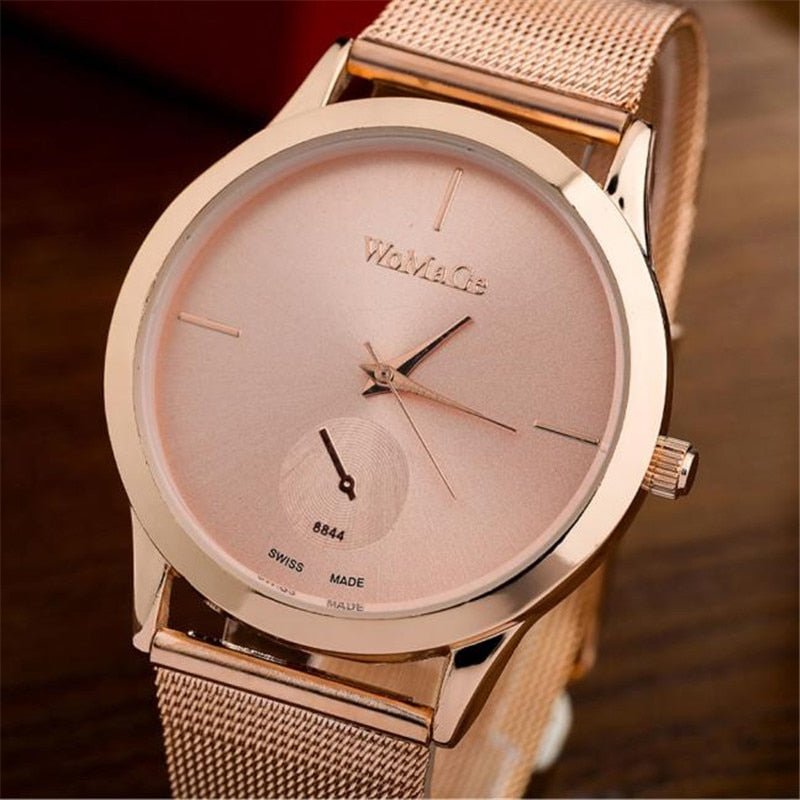 Fashion Alloy Belt Mesh Watch Unisex women&