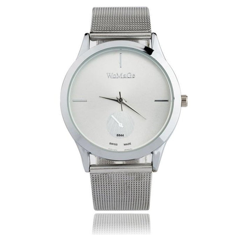 Fashion Alloy Belt Mesh Watch Unisex women&