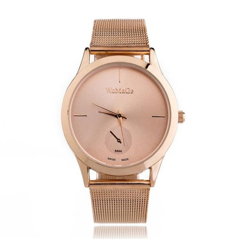 Fashion Alloy Belt Mesh Watch Unisex women&