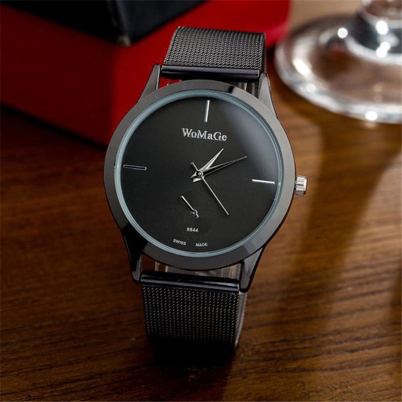 Fashion Alloy Belt Mesh Watch Unisex women&