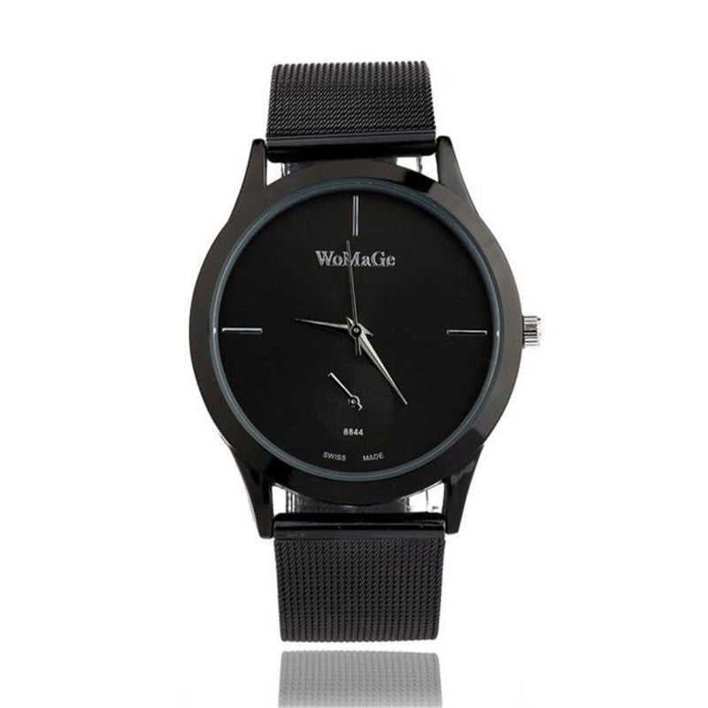 Fashion Alloy Belt Mesh Watch Unisex women&
