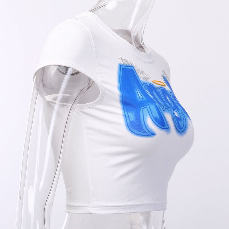 Fashion Letter Short-sleeved Blouse Women