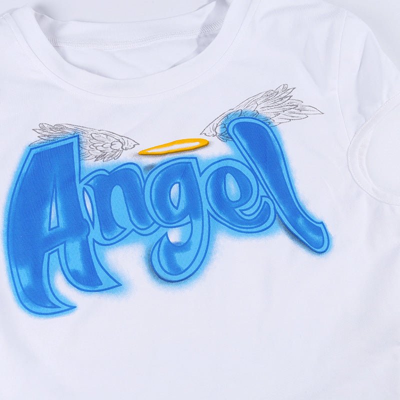 Fashion Letter Short-sleeved Blouse Women
