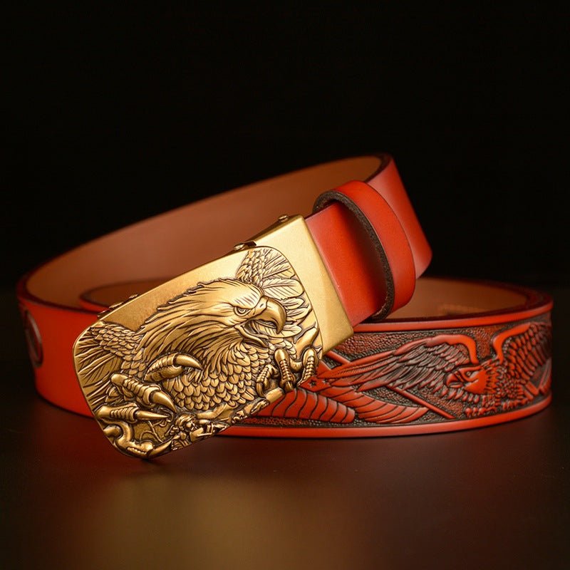 Fashion Temperament Eagle Head Automatic Buckle Men&