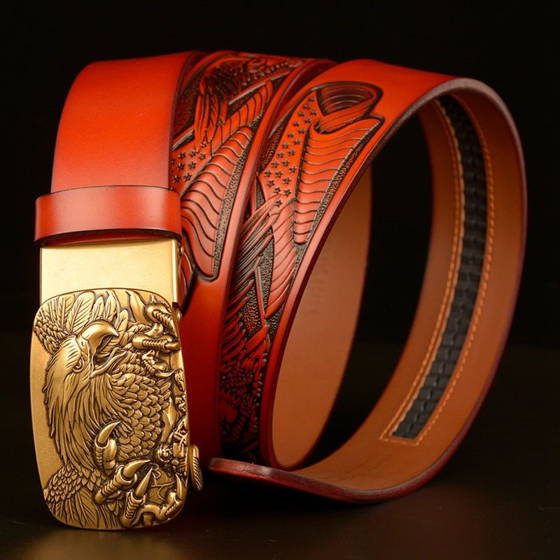 Fashion Temperament Eagle Head Automatic Buckle Men&