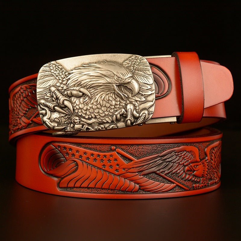 Fashion Temperament Eagle Head Automatic Buckle Men&