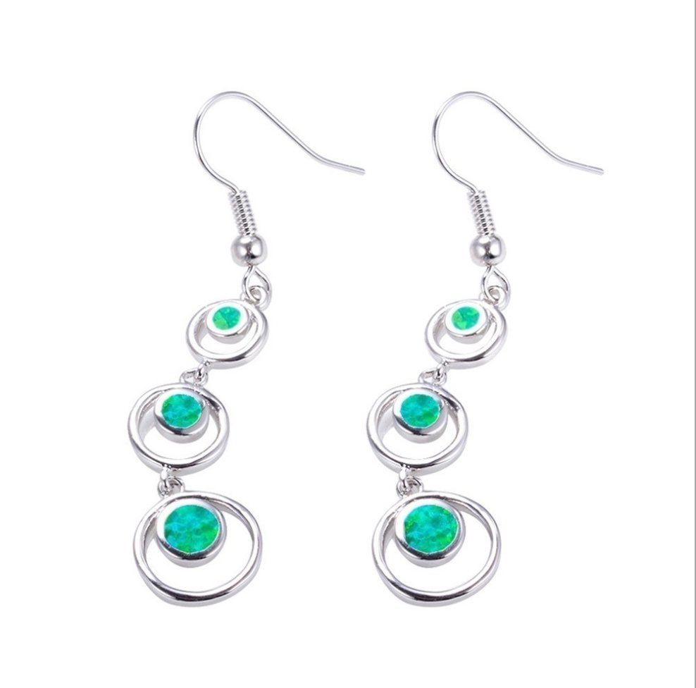 HAIMIS Hot Sale Blue Fire Opal For Women Fashion Jewelry Earrings - Heart Free Gift Box
