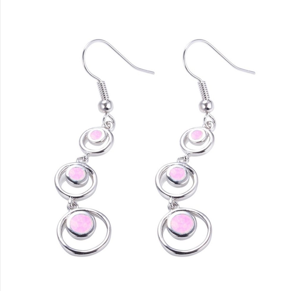 HAIMIS Hot Sale Blue Fire Opal For Women Fashion Jewelry Earrings - Heart Free Gift Box