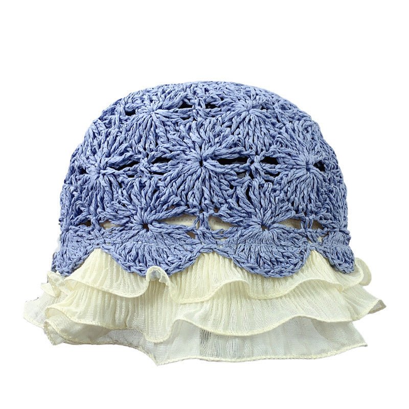 Handwoven Ruffled Lace Cutout Fisherman Hat