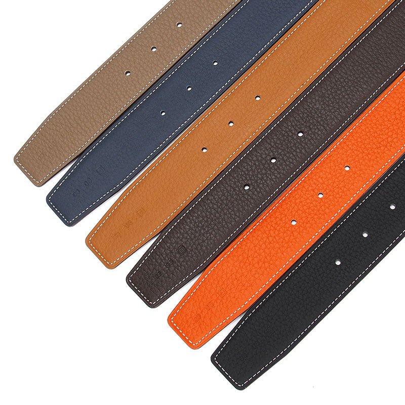 Headless Belt With Double-sided First Layer Cowhide Buckle