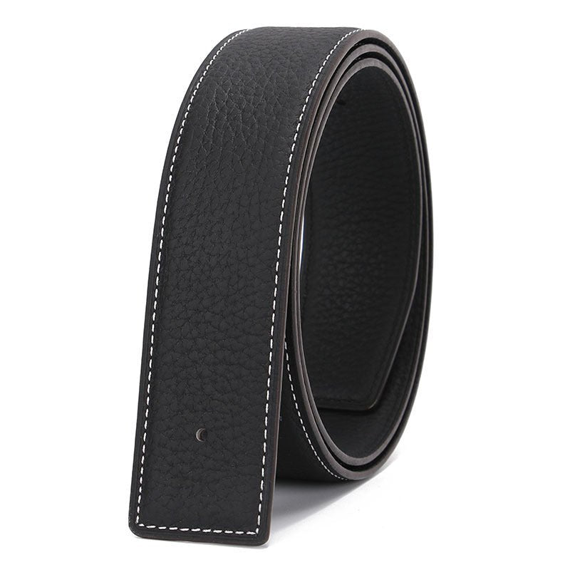 Headless Belt With Double-sided First Layer Cowhide Buckle