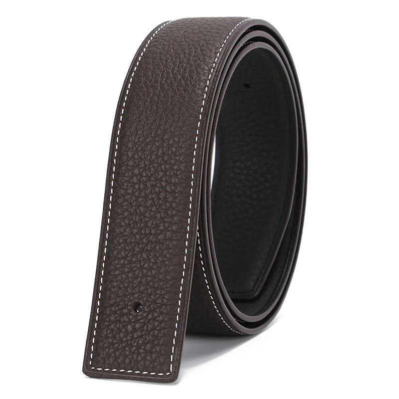 Headless Belt With Double-sided First Layer Cowhide Buckle