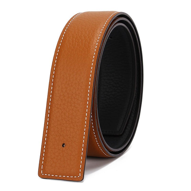 Headless Belt With Double-sided First Layer Cowhide Buckle