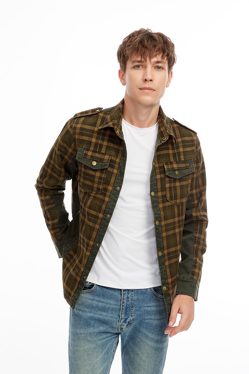 Men Plaid Jacket Casual Autumn Winter Jacket Men Slim Fit Jacket