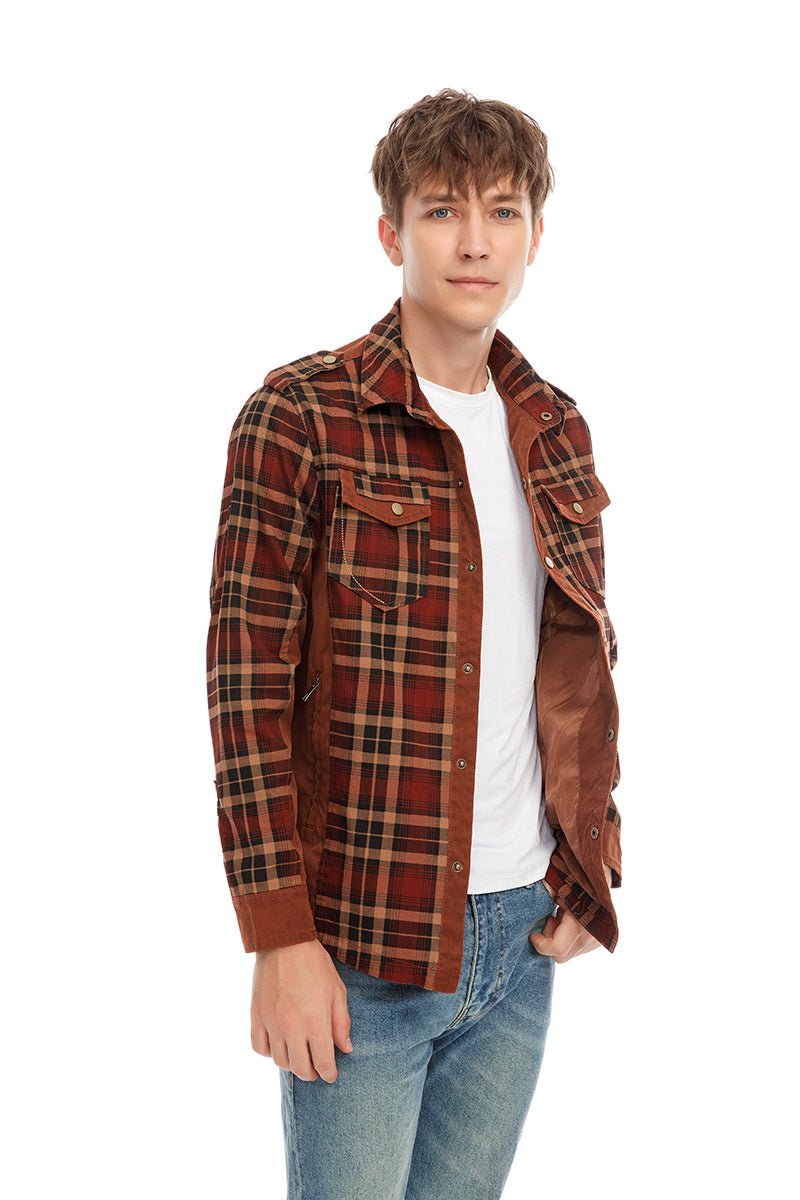 Men Plaid Jacket Casual Autumn Winter Jacket Men Slim Fit Jacket