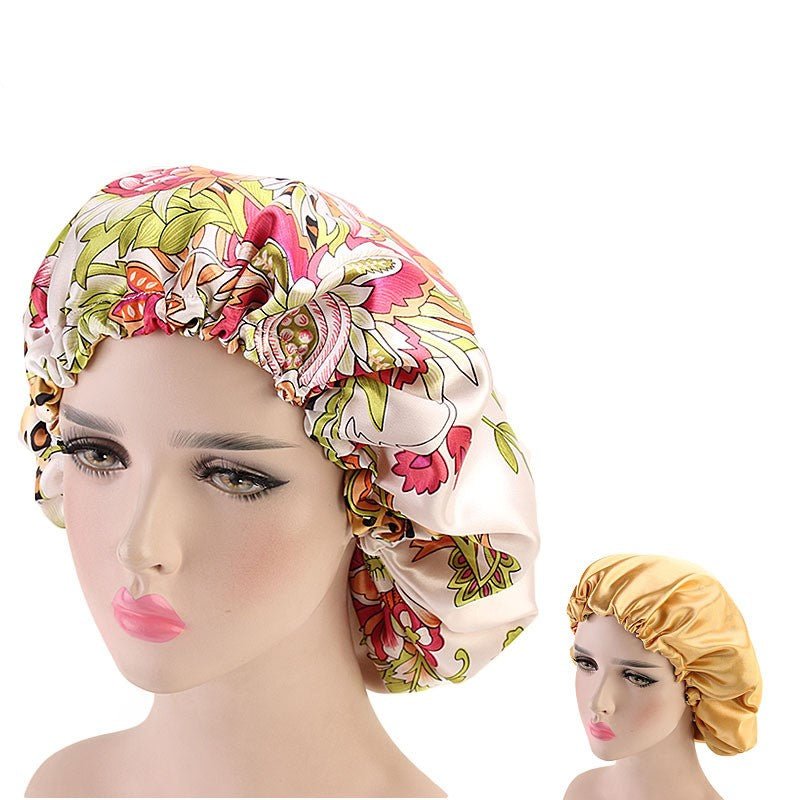 Satin double lace nightcap chemotherapy cap