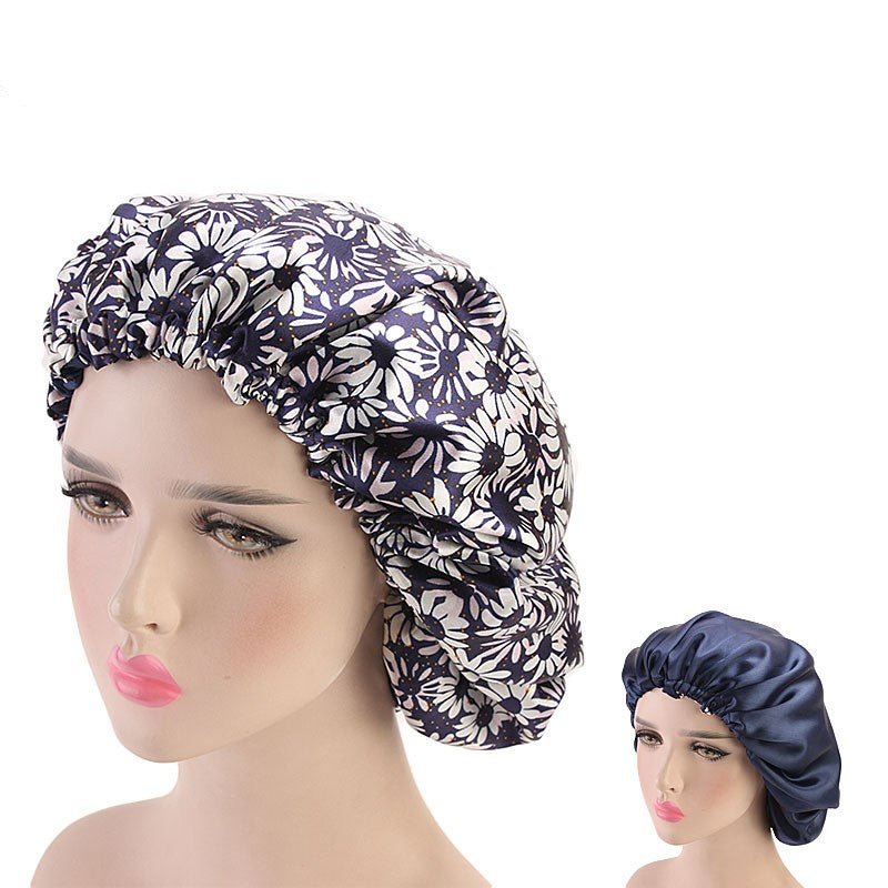Satin double lace nightcap chemotherapy cap