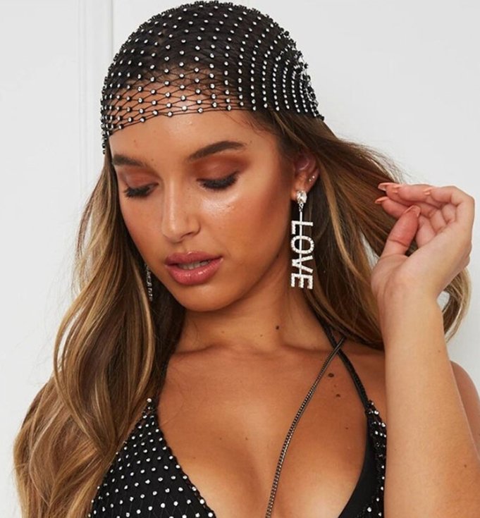 Sexy personality hollow mesh headdress