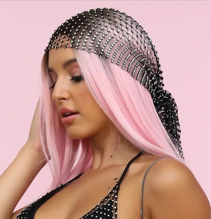 Sexy personality hollow mesh headdress