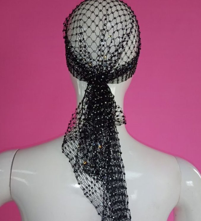 Sexy personality hollow mesh headdress