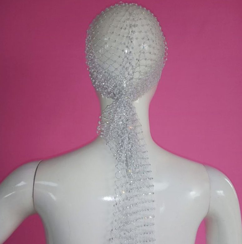 Sexy personality hollow mesh headdress