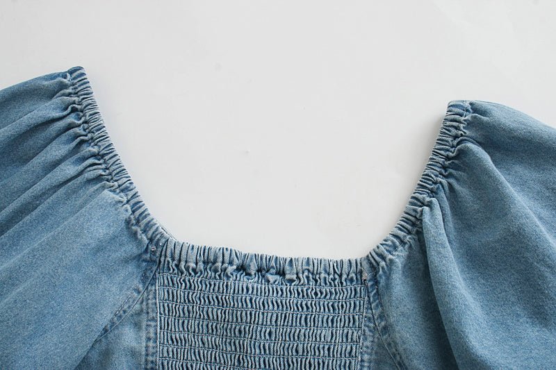 Short denim crop top