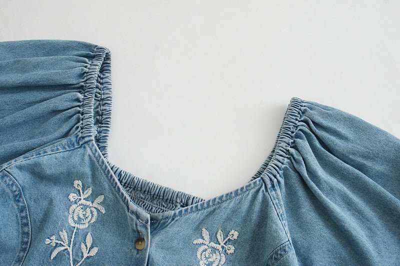 Short denim crop top