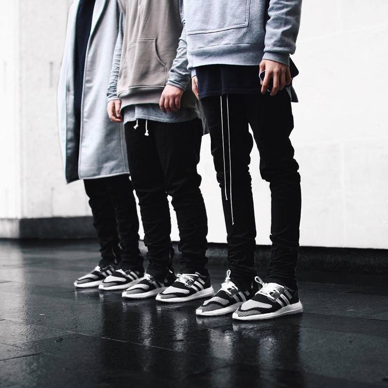 Slim drawstring zipper casual pants men