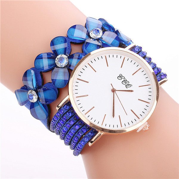 Stainless steel shell quartz watches Women luxury brand velvet drill band watch Ladies high quality fashion clock