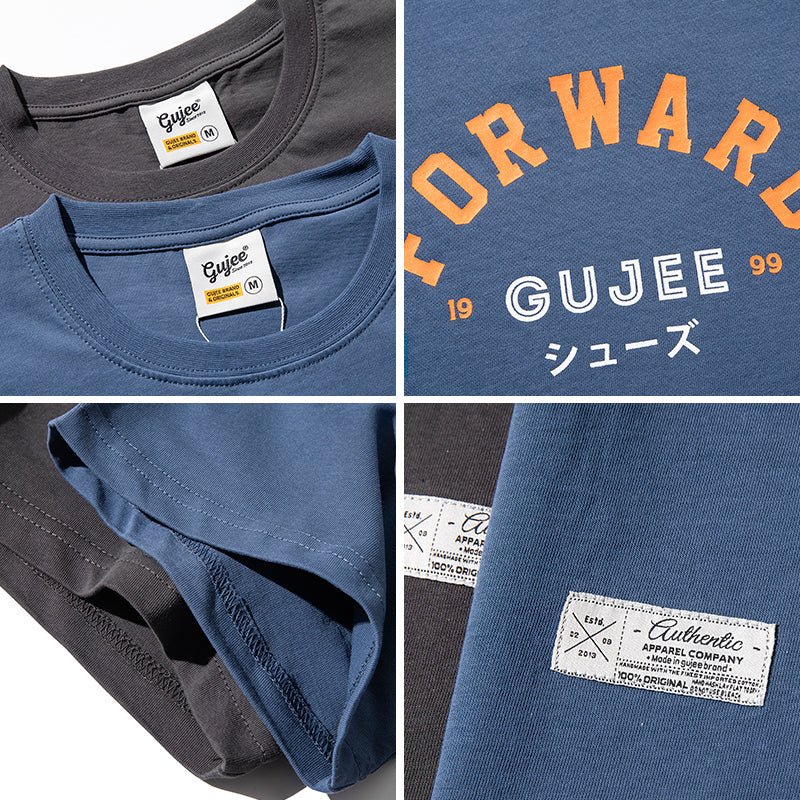 Summer Japanese Round Neck Short Sleeve T-shirt Men&