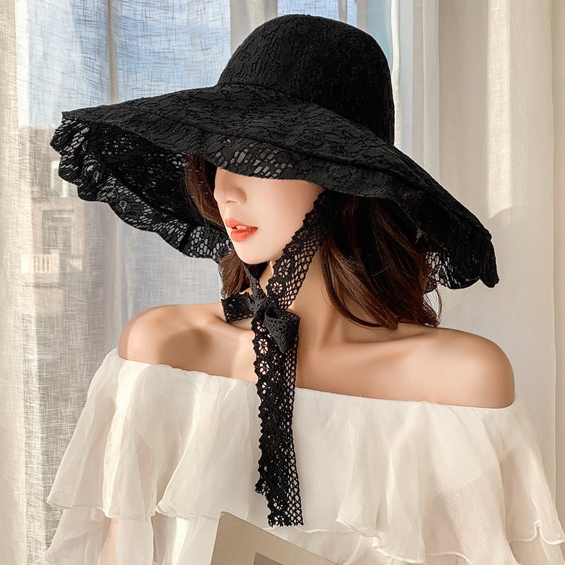 Summer Lace Up Sun Hat Seaside Beach Protection