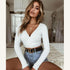 2021 Sexy Women Ladies Summer Slim Crop Tops Long Sleeve T Shirt Casual Solid V Neck Knitted Short Tops - Shop Right Apparel2021 Sexy Women Ladies Summer Slim Crop Tops Long Sleeve T Shirt Casual Solid V Neck Knitted Short Tops0Shop Right Apparel LShop Right ApparelCJNSSYMY00595-White-L