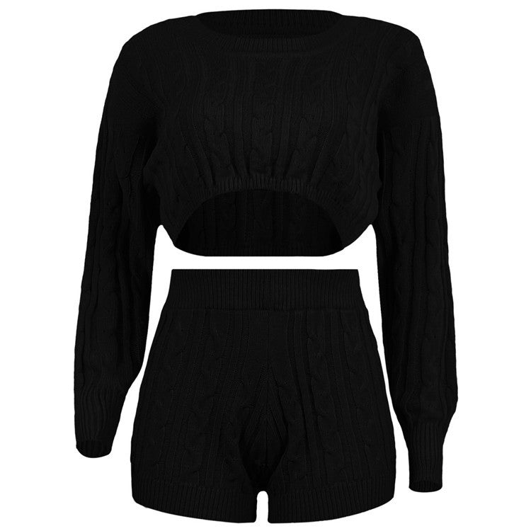 Autumn Women Chic Two Piece Set Knitted Crop Pullovers Sweater - Shop Right ApparelAutumn Women Chic Two Piece Set Knitted Crop Pullovers Sweater0Shop Right Apparel Shop Right Apparel