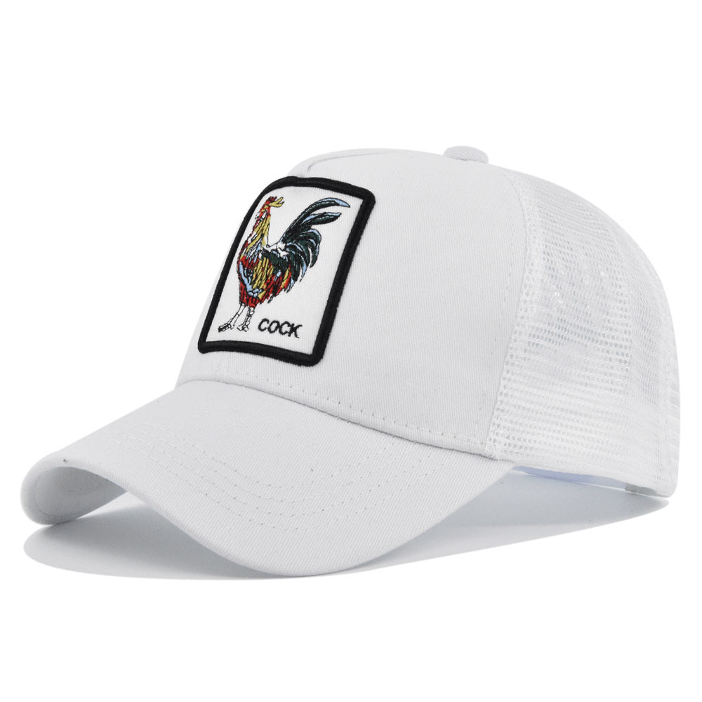 Embroidery Cock Summer Mesh Cap For Men Adjustable Male