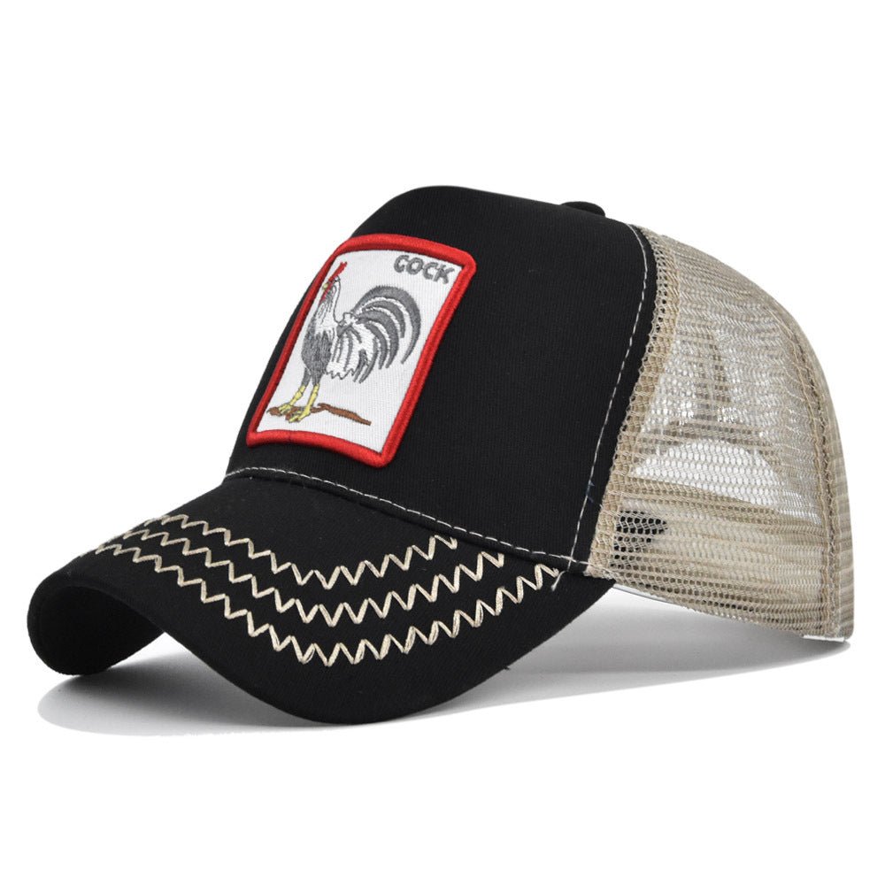 Embroidery Cock Summer Mesh Cap For Men Adjustable Male