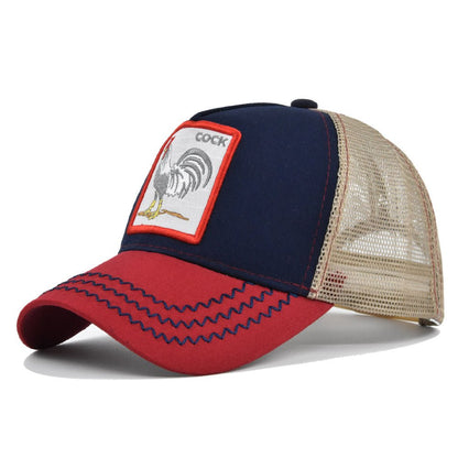 Embroidery Cock Summer Mesh Cap For Men Adjustable Male