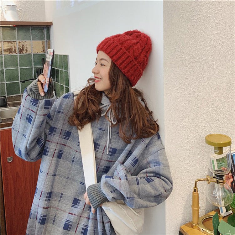Fake Two Piece Blouse Women Plus Velvet Sweater Pullover
