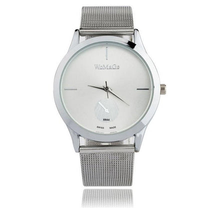 Fashion Alloy Belt Mesh Watch Unisex women&