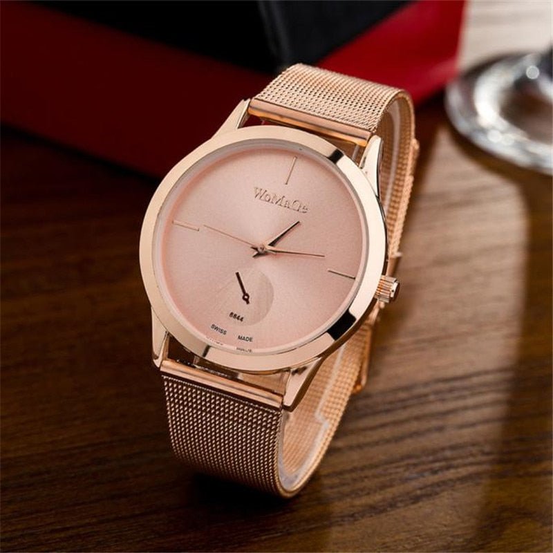 Fashion Alloy Belt Mesh Watch Unisex women&