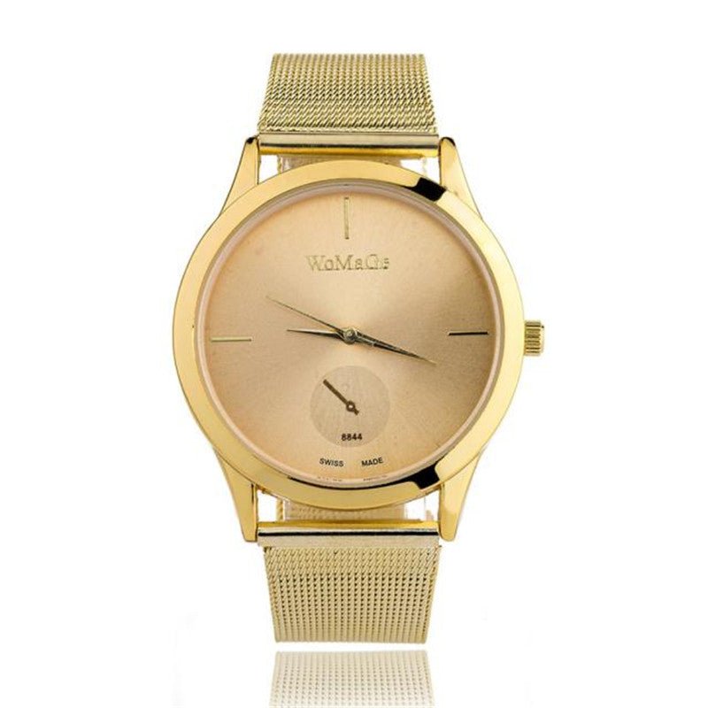 Fashion Alloy Belt Mesh Watch Unisex women&
