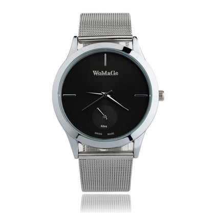 Fashion Alloy Belt Mesh Watch Unisex women&
