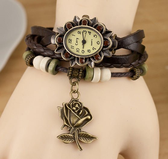 Fashionable Casual Ladies Watch Leather Wrapped Bracelet Epidermis Women Table Butterfly Pendants Wholesale Children Table