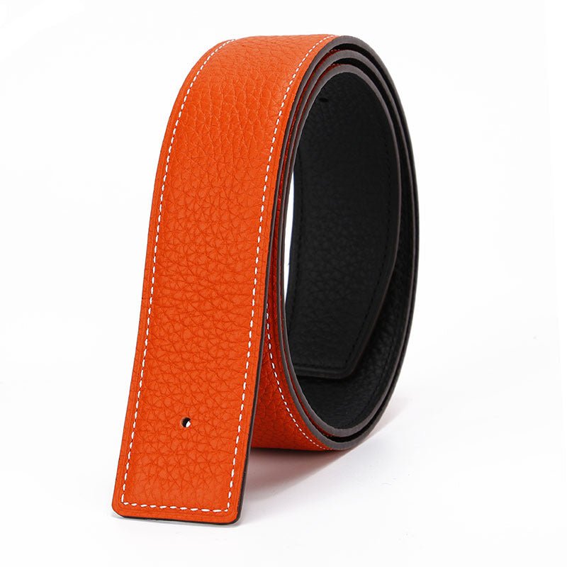 Headless Belt With Double-sided First Layer Cowhide Buckle