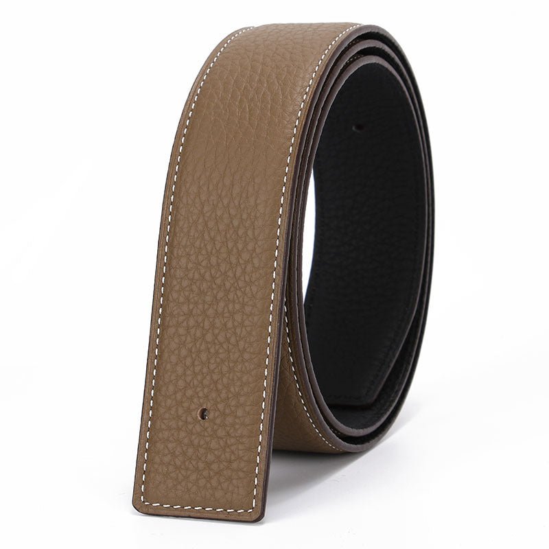 Headless Belt With Double-sided First Layer Cowhide Buckle