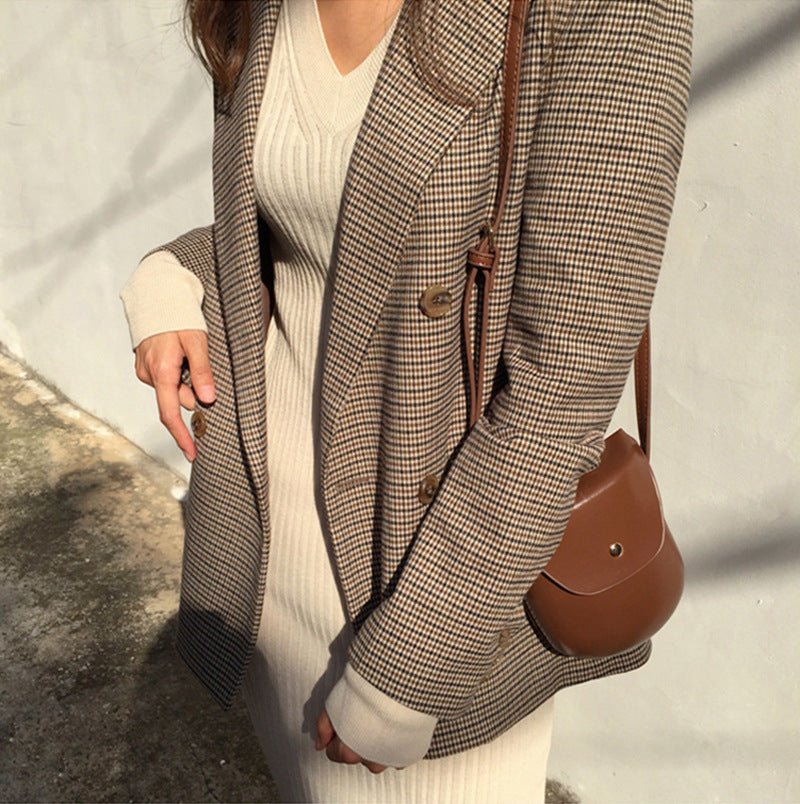 Houndstooth pattern fashion suit jacket women suit