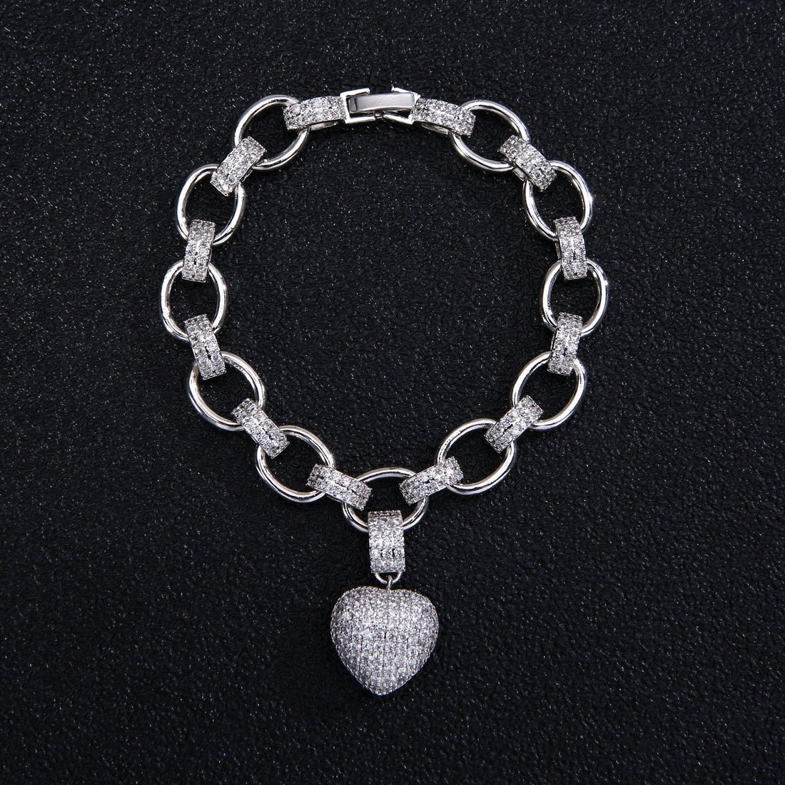Luxury Gold Color Jewelry Set Cubic Zirconia Heart Bracelets Choker Necklace Sets For Women Wedding Bridal Jewelry Bijoux Femme